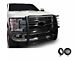 Grille Guard with 5.30-Inch Black Round Flood LED Lights; Black (17-22 F-250 Super Duty)