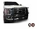 Grille Guard with 5.30-Inch Red Round Flood LED Lights; Black (17-22 F-250 Super Duty)