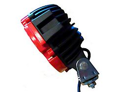 Grille Guard with 7-Inch Red Round LED Lights; Black (99-07 F-250 Super Duty)