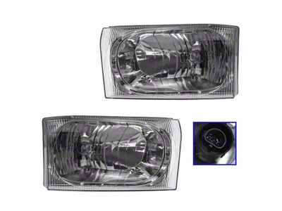 Halogen Headlights; Chrome Housing; Clear Lens (99-01 F-250 Super Duty)