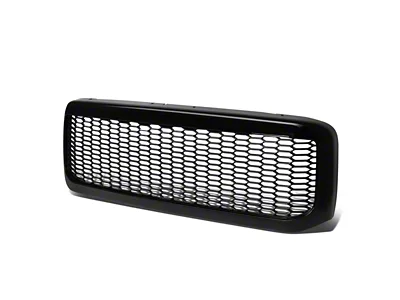 Honeycomb Mesh Style Upper Replacement Grille; Black (99-04 F-250 Super Duty)