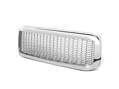 Honeycomb Mesh Style Upper Replacement Grille; Chrome (99-04 F-250 Super Duty)