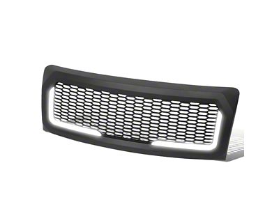 Honeycomb Mesh Style Upper Replacement Grille with LED DRL Light; Matte Black (08-10 F-250 Super Duty)