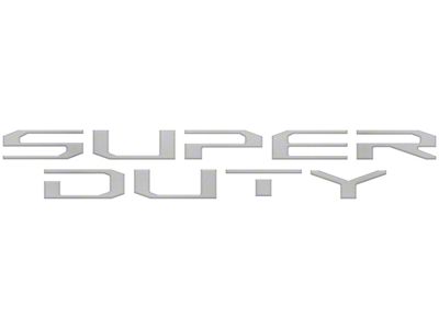Hood Letter Inserts; Iconic Silver (23-25 F-250 Super Duty)