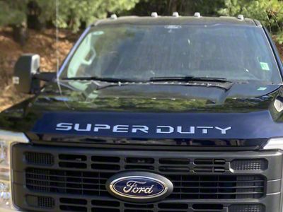 Hood Letter Inserts; Stainless Steel (23-25 F-250 Super Duty)