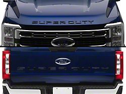Hood and Tailgate Letter Inserts; Gloss Black (23-26 F-250 Super Duty, Excluding Platinum)