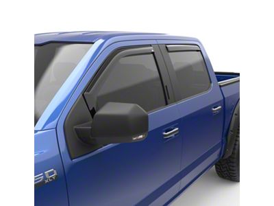 EGR In-Channel Window Visors; Front and Rear; Dark Smoke (17-24 F-250 Super Duty SuperCab)