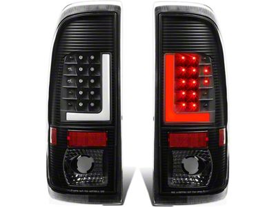 L-Bar LED Tail Lights; Black Housing; Clear Lens (11-16 F-250 Super Duty)