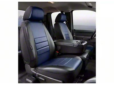 Fia LeatherLite Series Front Seat Covers; Blue (11-16 F-250 Super Duty w/ Bench Seat)