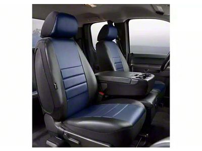 Fia LeatherLite Series Front Seat Covers; Blue (17-25 F-250 Super Duty w/ Bench Seat)
