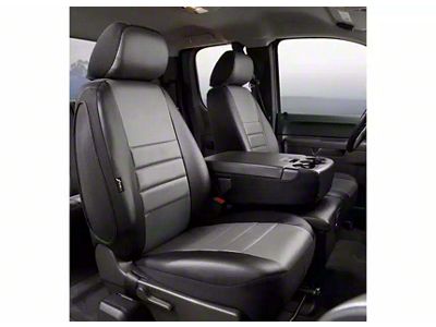 Fia LeatherLite Series Front Seat Covers; Gray (11-16 F-250 Super Duty w/ Bench Seat)