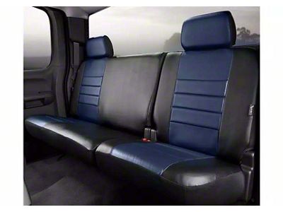 Fia LeatherLite Series Rear Seat Cover; Blue (17-25 F-250 Super Duty SuperCrew)