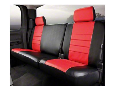 Fia LeatherLite Series Rear Seat Cover; Red (17-25 F-250 Super Duty SuperCrew)