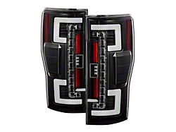 LED Tail Lights; Black Housing; Clear Lens (17-18 F-250 Super Duty w/ Factory LED BLIS Tail Lights)