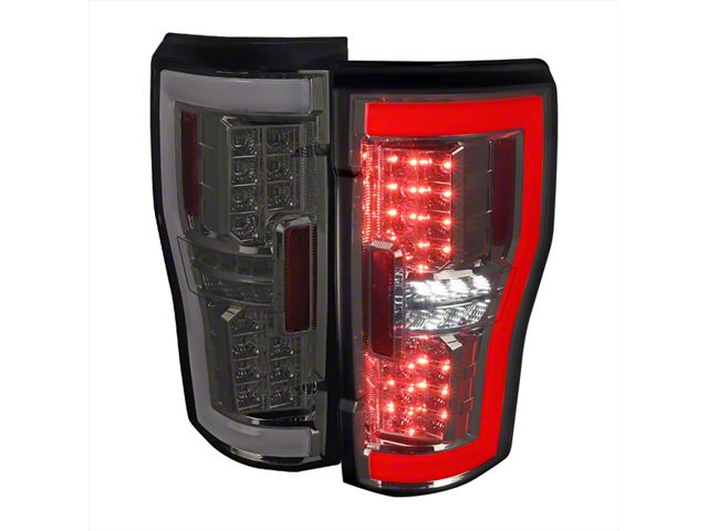 LED Tail Lights; Chrome Housing; Smoked Lens (17-19 F-250 Super Duty w/ Factory Halogen Tail Lights)