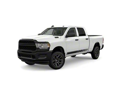 Lower Rocker Panel Stripes; Matte Black (99-25 F-250 Super Duty)