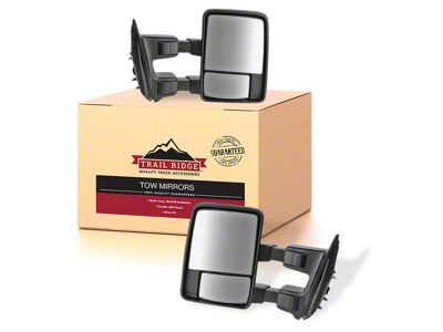 Manual Towing Mirrors; Chrome and Black (99-10 F-250 Super Duty w/o Memory Mirrors)
