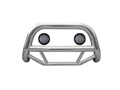 Max Bull Bar with 5.30-Inch Black Round Flood LED Lights; Stainless Steel (99-07 F-250 Super Duty)