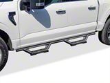 Octagon Tube Drop Style Nerf Side Step Bars; Black (17-25 F-250 Super Duty SuperCrew)