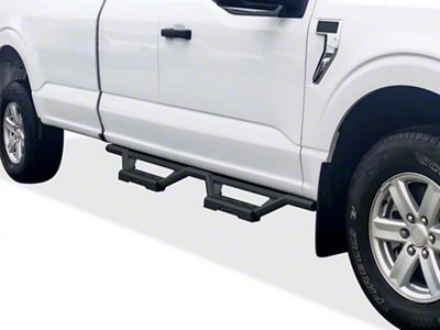 Octagon Tube Drop Style Nerf Side Step Bars; Black (17-24 F-250 Super Duty SuperCab)