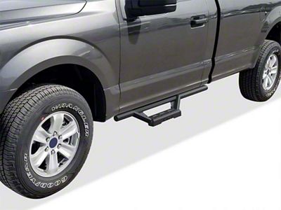 Octagon Tube Drop Style Nerf Side Step Bars; Black (17-24 F-250 Super Duty Regular Cab)