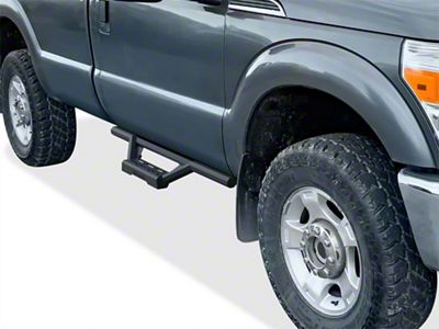 Octagon Tube Drop Style Nerf Side Step Bars; Black (11-16 F-250 Super Duty Regular Cab)