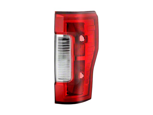 OE Style Tail Lights; Chrome Housing; Red/Clear Lens; Driver Side (17-19 F-250 Super Duty w/ Factory Halogen Non-BLIS Tail Lights)