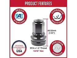OEM Factory Style Black Lug Nut Kit; M14 x 1.5; Set of 32 (17-25 F-250 Super Duty)