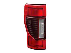 OEM Style LED Tail Light; Chrome Housing; Red/Clear Lens; Driver Side (20-22 F-250 Super Duty w/ Factory LED BLIS Tail Lights)