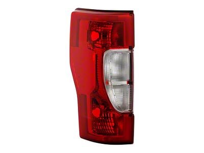 OEM Style Tail Light; Chrome Housing; Red/Clear Lens; Driver Side (20-22 F-250 Super Duty w/ Factory Halogen Non-BLIS Tail Lights)