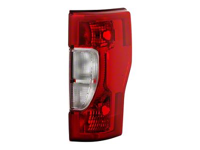 OEM Style Tail Light; Chrome Housing; Red/Clear Lens; Passenger Side (20-22 F-250 Super Duty w/ Factory Halogen Non-BLIS Tail Lights)