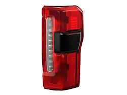 OEM Style Tail Lights; Chrome Housing; Red/Clear Lens; Passenger Side (23-26 F-250 Super Duty w/ Factory Halogen BLIS Tail Lights)
