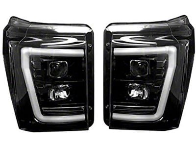 OLED Halo Projector Headlights; Black Housing; Smoked Lens (11-16 F-250 Super Duty)