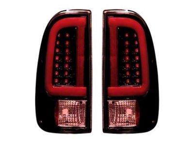 OLED Tail Lights; Black Housing; Dark Red Smoked Lens (11-16 F-250 Super Duty)