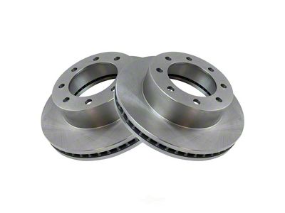 Plain Vented 8-Lug Rotors; Front Pair (11-12 4WD F-250 Super Duty)