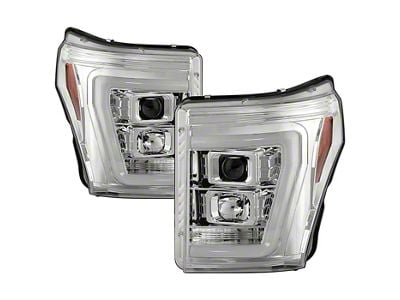 Platinum Series Version 2 High-Power LED Module Headlights; Chrome Housing; Clear Lens (11-16 F-250 Super Duty)