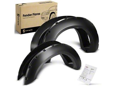 Pocket Rivet Style Fender Flares; Black (11-16 F-250 Super Duty)