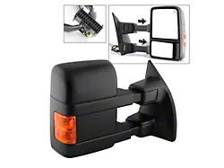 Powered Heated Manual Extendable Towing Mirror; Passenger Side (11-14 F-250 Super Duty)