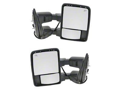 Powered Heated Power Folding Towing Mirrors with Chrome and Textured Black Cap (08-10 F-250 Super Duty w/ Marker Lights)