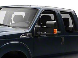 Powered Heated Towing Mirrors with Amber LED Turn Signals; Black (11-16 F-250 Super Duty)