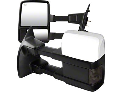 Powered Heated Towing Mirrors with Smoked LED Turn Signals; Chrp,e (11-16 F-250 Super Duty)