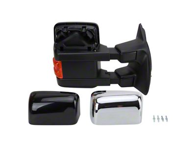Powered Heated Towing Mirrors with Turn Signal; Textured Black (11-12 F-250 Super Duty w/ Memory Mirrors)