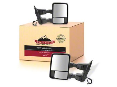 Powered Heated Towing Mirrors with Turn Signal; Textured Black (08-10 F-250 Super Duty w/o Memory Mirrors)