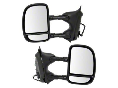 Powered Non-Heated Towing Mirrors; Textured Black (99-07 F-250 Super Duty)