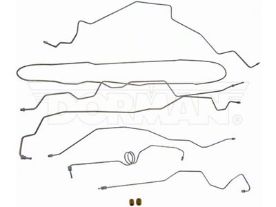 Pre-Bent Brake Line Kit; Stainless Steel (99-00 4WD F-250 SuperDuty SuperCab w/ 8-Foot Bed & 2-Wheel ABS)