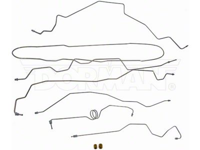Pre-Bent Brake Line Kit; Stainless Steel (99-00 4WD F-250 SuperDuty SuperCrew w/ 6-3/4-Foot Bed & 2-Wheel ABS)