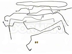 Pre-Bent Brake Line Kit; Stainless Steel (01-04 4WD F-250 Super Duty SuperCab w/ 6-3/4-Foot Bed & 4-Wheel ABS, Excluding 6.0L)