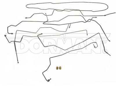 Pre-Bent Brake Line Kit; Stainless Steel (01-04 4WD F-250 Super Duty SuperCrew w/ 6-3/4-Foot Bed & 4-Wheel ABS, Excluding 6.0L)