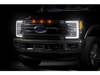 Raptor Style Grille Light Kit; Amber (17-19 F-250 Super Duty)