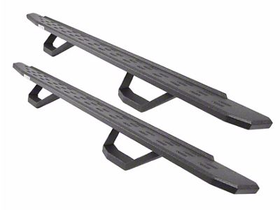 Go Rhino RB30 Running Boards with Drop Steps; Protective Bedliner Coating (17-24 F-250 Super Duty SuperCrew)